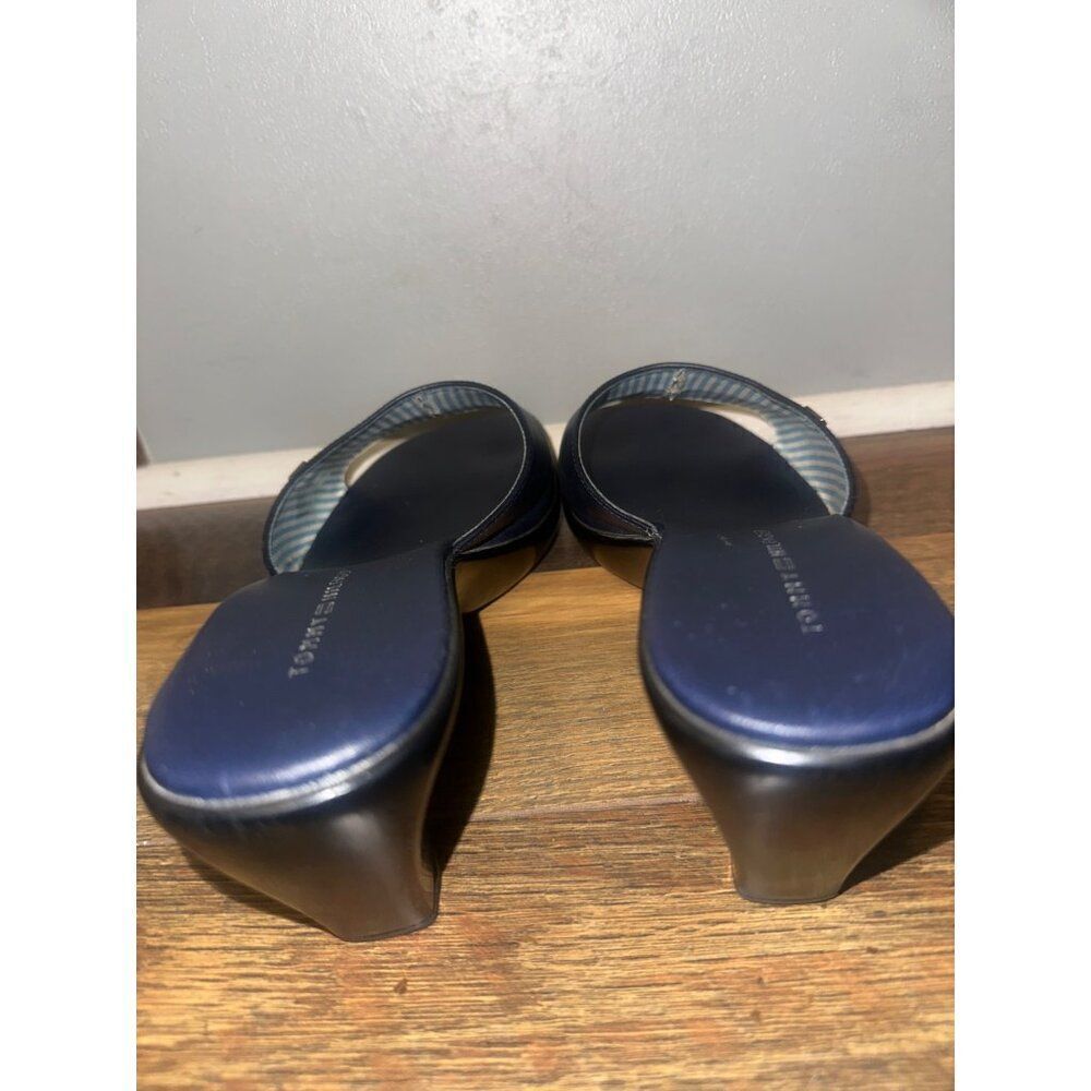 Tommy Hilfiger Navy Blue Marie Leather Sandals Size 10 - Picture 9 of 12